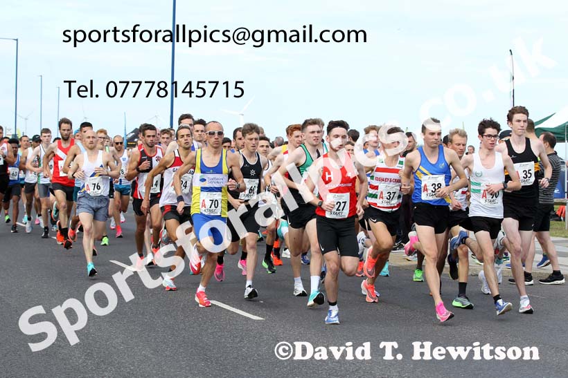 Senior mens 6 stage relay, 2021 Northern 6 and 4 Stage and Young Athletes Road Relays, Redcar. Photo: David T. Hewitson/Sports for All Pics